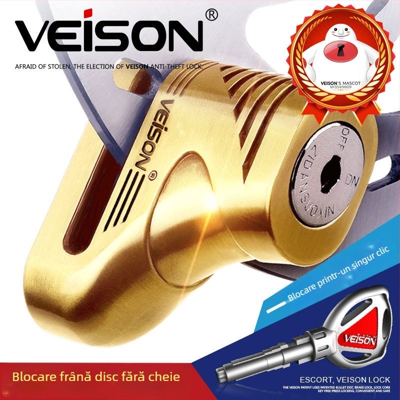 VEISON/Vishon DX3 Lacăt de disc pentru motociclete și vehicule electrice – aliaj de zinc de înaltă calitate