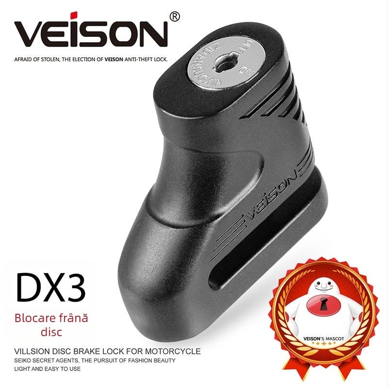 VEISON/Vishon DX3 Lacăt de disc pentru motociclete și vehicule electrice – aliaj de zinc de înaltă calitate