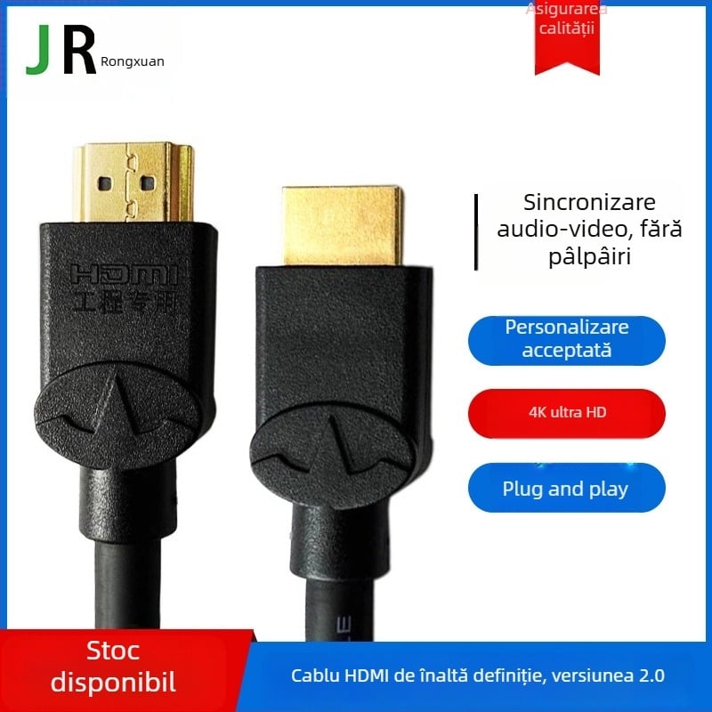 Rongxuan cablu HDMI, 4K60Hz, pentru PC și notebook, cablu digital de înaltă definiție pentru proiector și decodor, versiunea 2.0