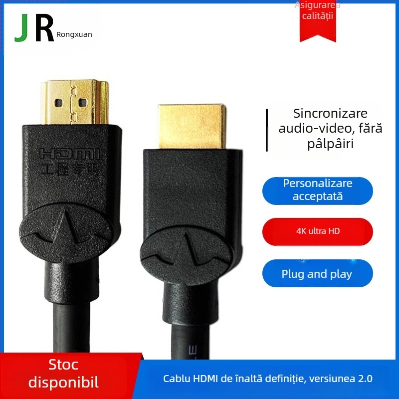 Rongxuan cablu HDMI, 4K60Hz, pentru PC și notebook, cablu digital de înaltă definiție pentru proiector și decodor, versiunea 2.0