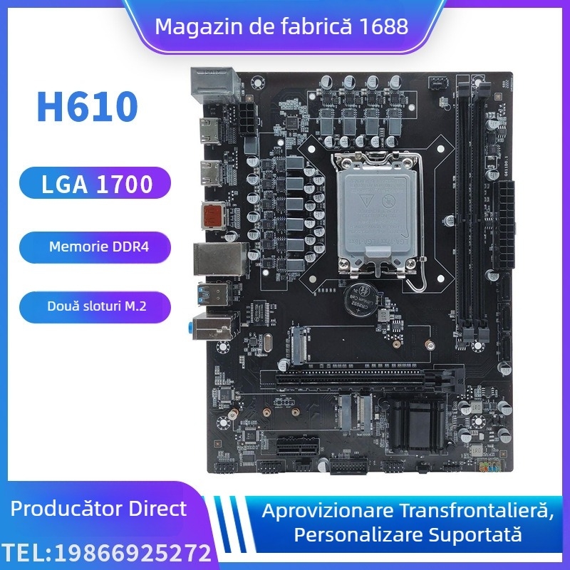 Nouă placă de bază desktop H610 cu memorie DDR4 în dual-channel, socket LGA1700, suportă procesoare din a 12-a generație