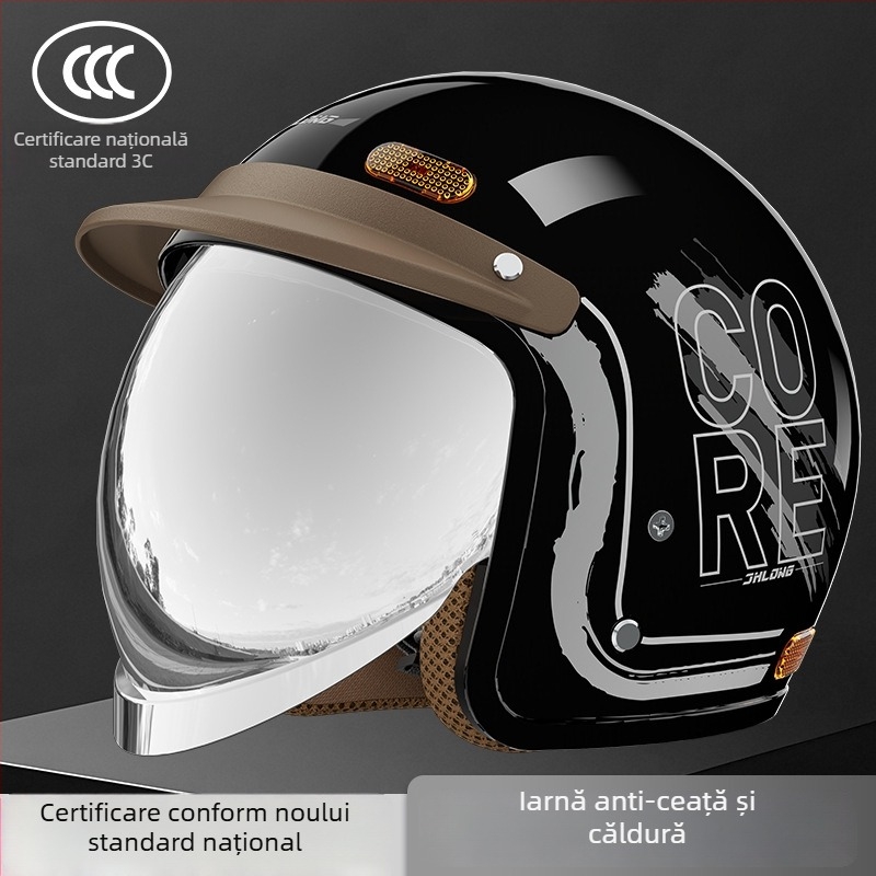 Cască pentru motocicletă electrică, certificare standard național, unisex, stil guler de iarnă