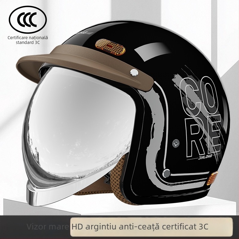 Cască pentru motocicletă electrică, certificare standard național, unisex, stil guler de iarnă