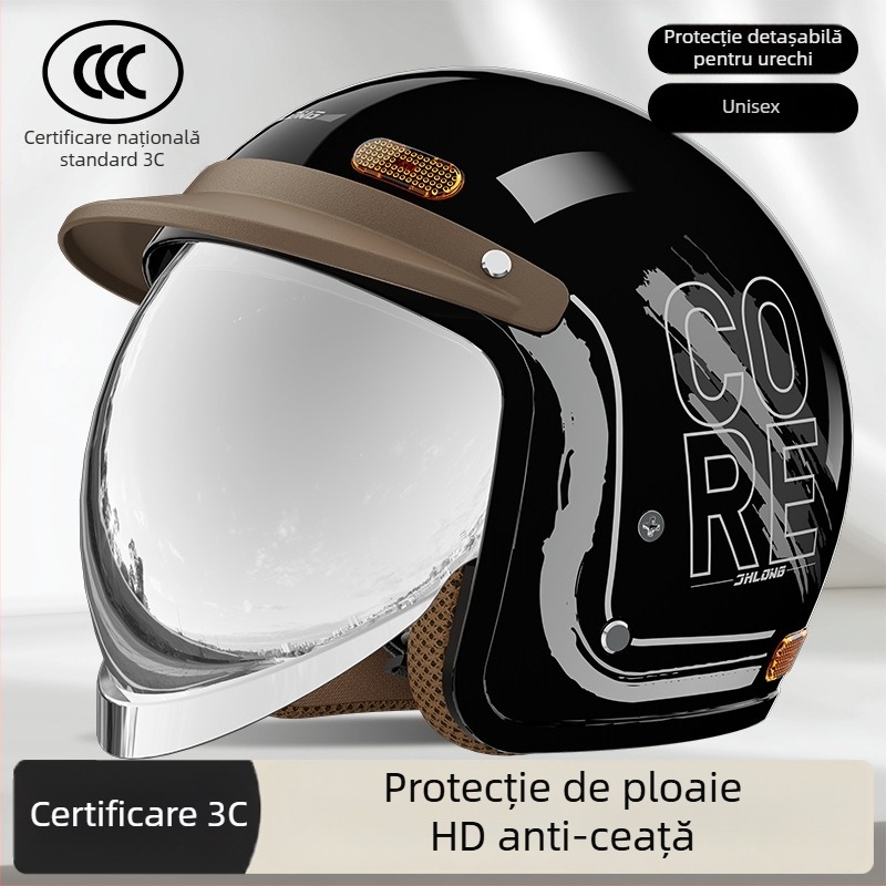 Cască pentru motocicletă electrică, certificare standard național, unisex, stil guler de iarnă