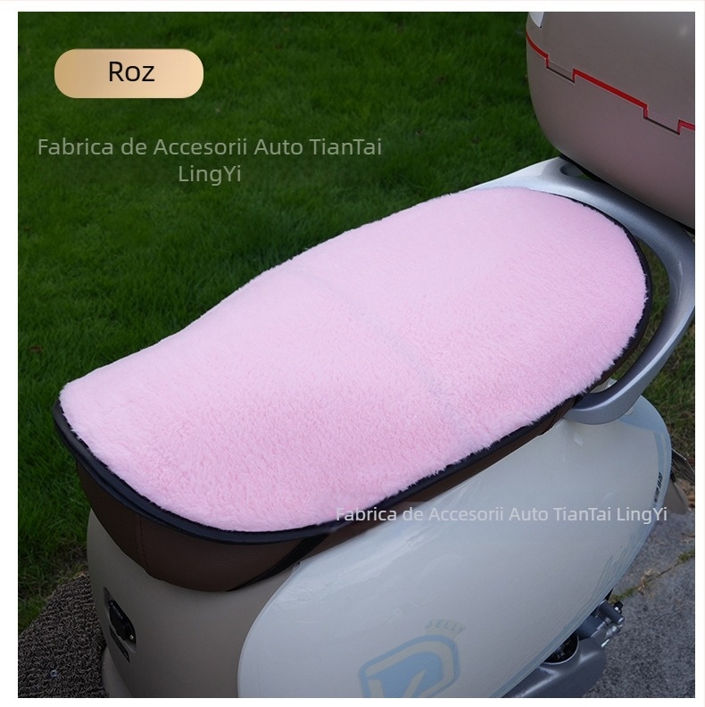 Husă de șezut din pluș, pentru scutere electrice și motociclete, de iarnă, impermeabilă, antiderapantă, absorbție a șocurilor, universală