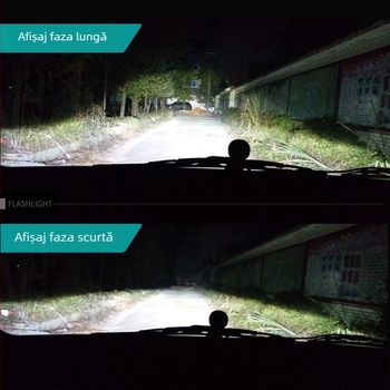 Faruri LED pentru mașină, 75W, cu țevi din cupru duble pentru disipare, flux luminos ultra‑puternic, bec H4 cu fascicul înalt și jos integrat
