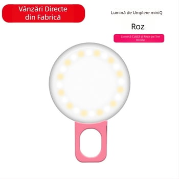 Lumină LED portabilă pentru telefon pentru streaming live și selfie, cu trei temperaturi de culoare, îmbunătățește tenul și conturul feței, fotografii și videoclipuri HD