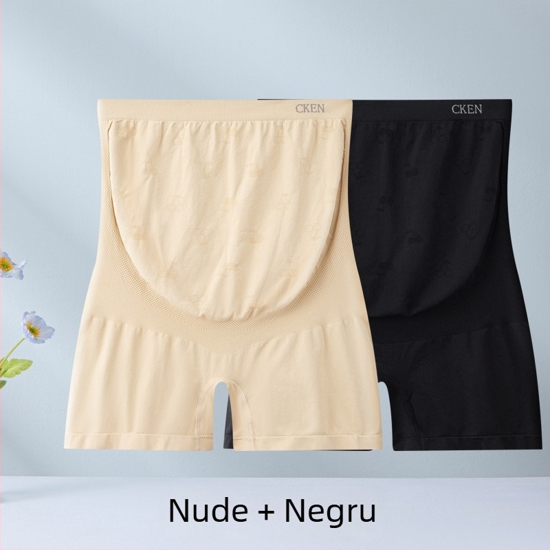 Chiloți de maternitate fără cusur, talie înaltă, susținere 3D a burții, mărime plus, colanți two-in-one cu crotch extins