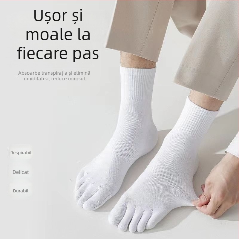 Șosete cu degete pentru bărbați și femei, lungime medie, cu degete separate, absorbante de transpirație, pentru toate anotimpurile