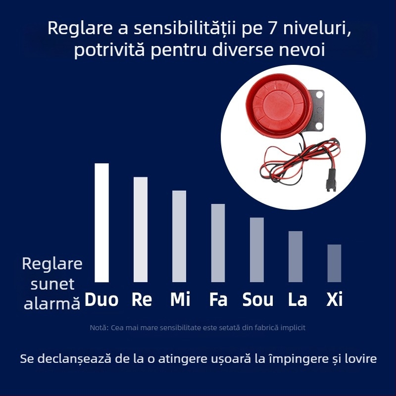 Alarmă anti-furt 12V pentru motociclete și vehicule electrice, pornire cu un singur buton și avertizare vocală
