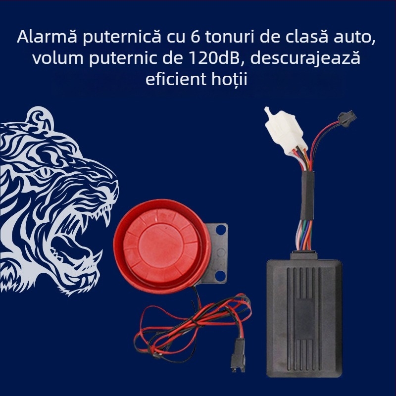 Alarmă anti-furt 12V pentru motociclete și vehicule electrice, pornire cu un singur buton și avertizare vocală