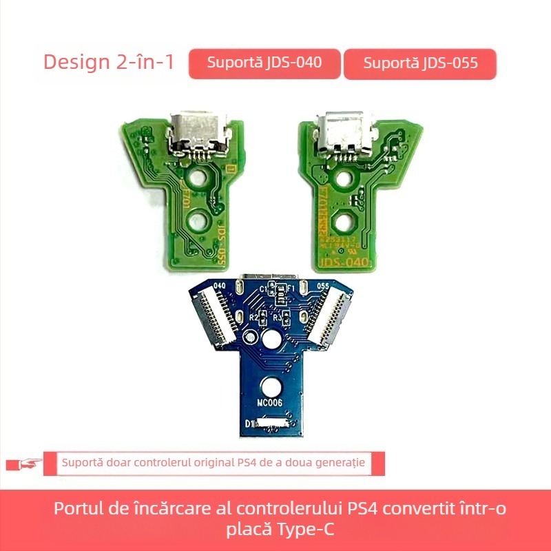 PS4 controler USB-C interfață de încărcare, placă mică DIY pentru modificare pentru controler original de a doua generație JDS-040/055