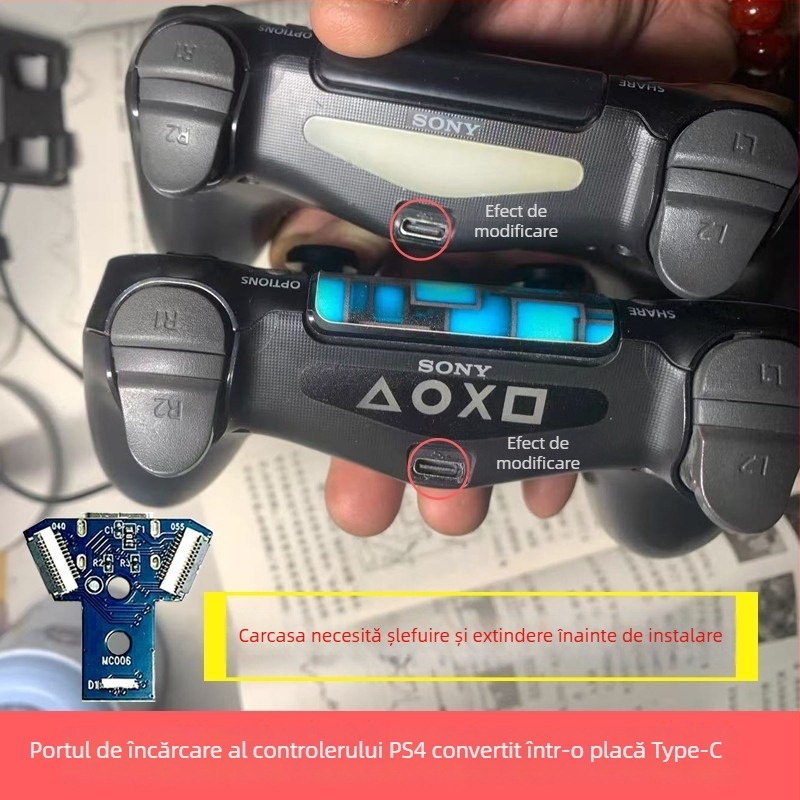 PS4 controler USB-C interfață de încărcare, placă mică DIY pentru modificare pentru controler original de a doua generație JDS-040/055