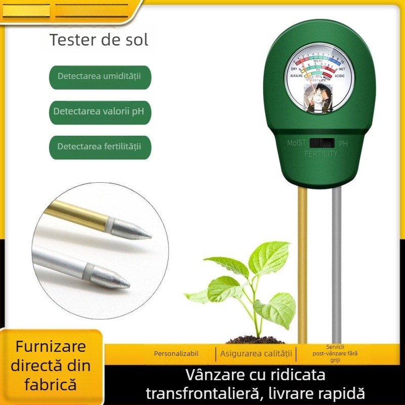 Test de sol 3 în 1: pH, umiditate și fertilitate
