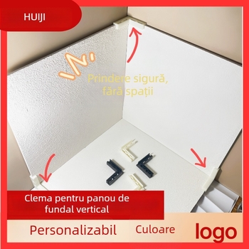 Clema de colț din plastic ABS pentru fundal foto, prindere verticală, 5 mm