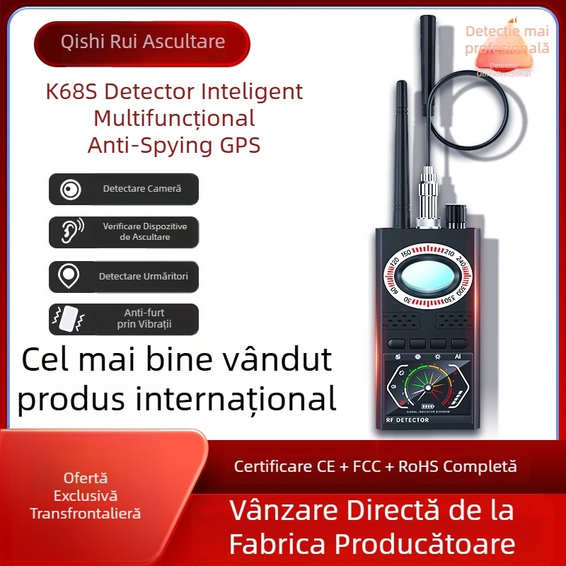 K68S Detector de camere ascunse cu GPS – anti-spionaj, anti interceptare și anti urmărire
