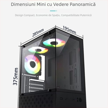 Carcasă PC X-2 Sea View Room – MATX/ATX mid-tower, oțel, cu sursă de alimentare, USB 3.0 frontal