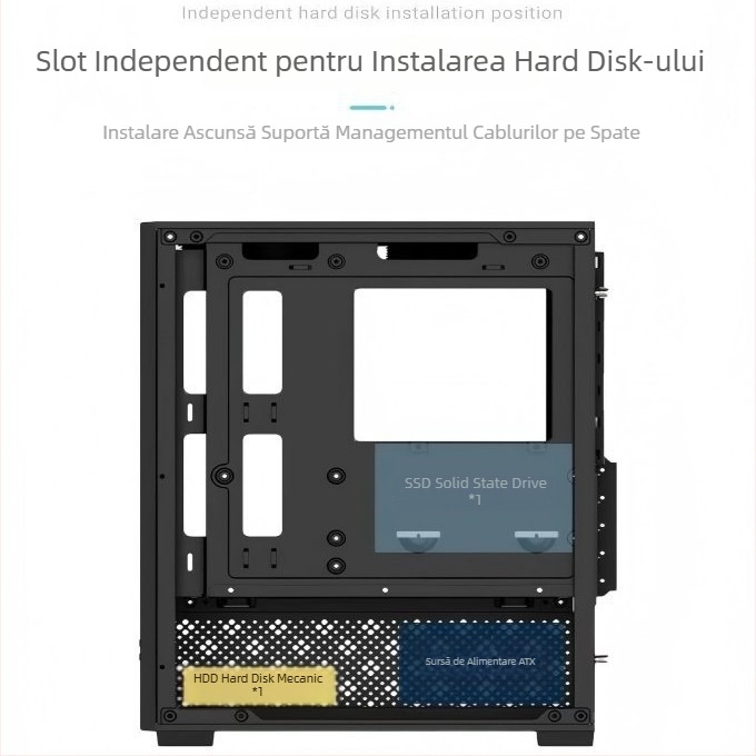 Carcasă PC X-2 Sea View Room – MATX/ATX mid-tower, oțel, cu sursă de alimentare, USB 3.0 frontal