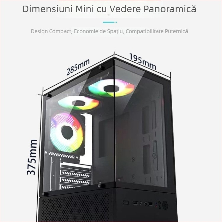Carcasă PC X-2 Sea View Room – MATX/ATX mid-tower, oțel, cu sursă de alimentare, USB 3.0 frontal