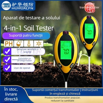 Tester de sol patru în unu cu lumină, temperatură, umiditate și pH