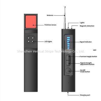 Detector de camere cu semnal wireless și alarmă, scaner infraroșu, detector inteligent pentru camere ascunse în hoteluri