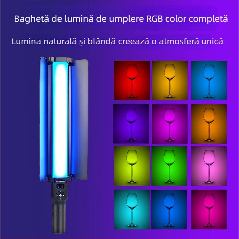 ZGRL2000RGB Bețișor LED RGB, iluminare de umplere portabilă pentru streaming live și filmare