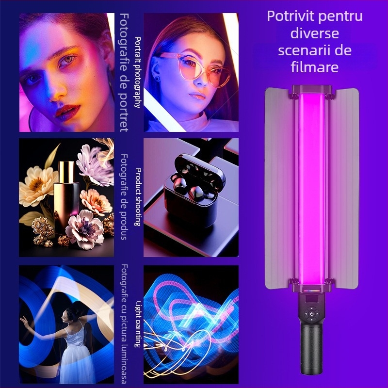 ZGRL2000RGB Bețișor LED RGB, iluminare de umplere portabilă pentru streaming live și filmare