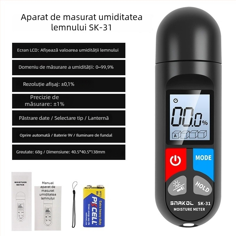 Sneco SK31 Detector de umiditate pentru lemn – măsurarea umidității lemnului