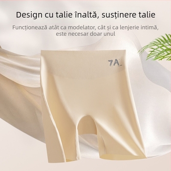 Trei în unu: şorturi de vară cu talie înaltă, din material ice-silk, lenjerie de siguranţă pentru femei, modelare talie, bază fără cusături