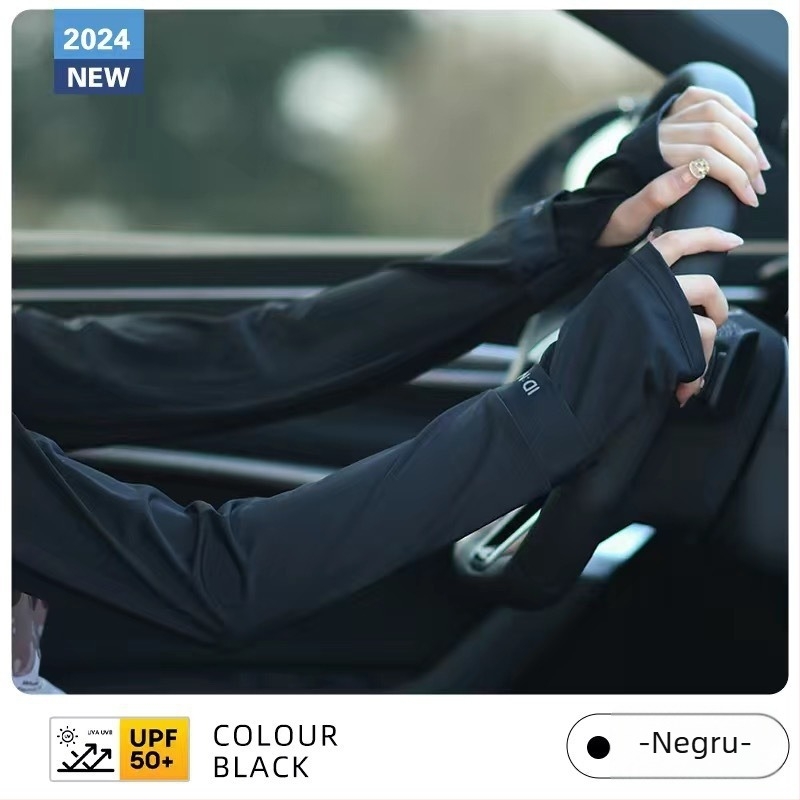 Manșete subțiri cu protecție UV din ice silk pentru bărbați și femei, vară la volan și ciclism UPF50+