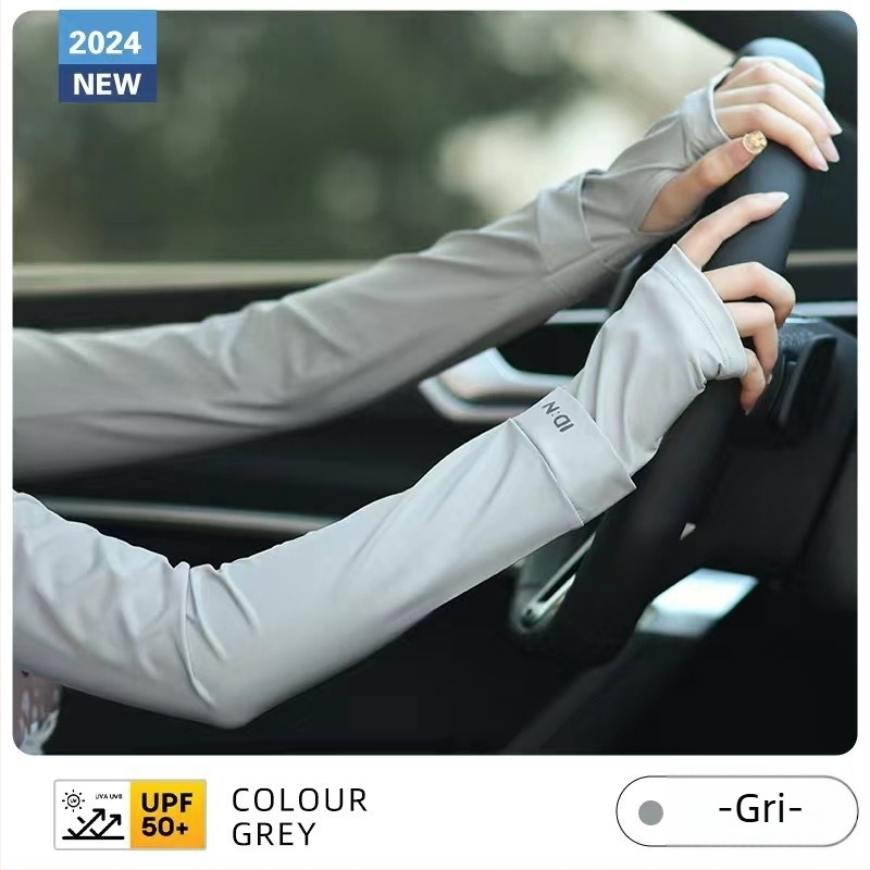 Manșete subțiri cu protecție UV din ice silk pentru bărbați și femei, vară la volan și ciclism UPF50+