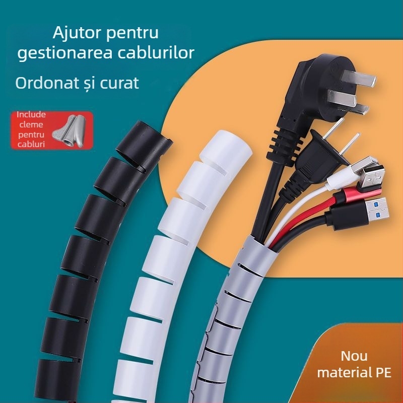 Tub de gestionare a cablurilor pentru cabluri de calculator, husă anti-mușcătură pentru cabluri expuse