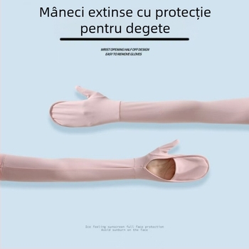 Manșete din Ice Silk pentru femei, lungi, cu acoperire completă a degetelor, protecție UV pentru condus și ciclism