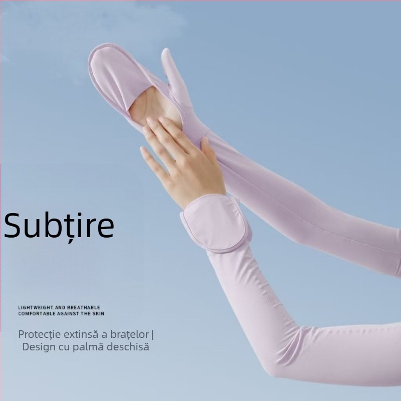 Manșete din Ice Silk pentru femei, lungi, cu acoperire completă a degetelor, protecție UV pentru condus și ciclism