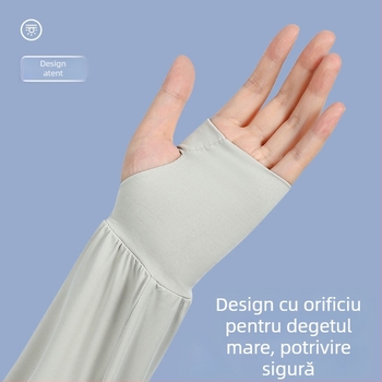 Manșete lungi din ice silk cu protecție UV pentru femei, pentru ciclism în aer liber, culoare solidă, design minimalist