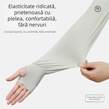 Manșete lungi din ice silk cu protecție UV pentru femei, pentru ciclism în aer liber, culoare solidă, design minimalist