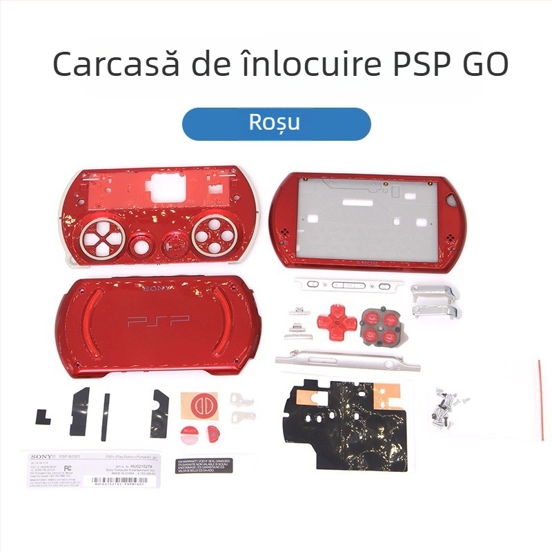 Carcasă PSP Go - înlocuire cu set complet de butoane, șuruburi, accesorii și autocolante