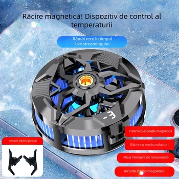 Răcitor magnetic pentru telefon, cu zgomot redus, răcire pe bază de semiconductori, afișaj digital, reglaje ajustabile, prindere pe spate pentru streaming live