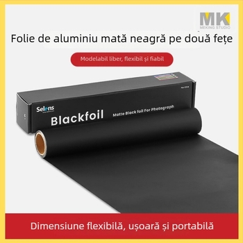 Fundal foto negru din folie de aluminiu, cu țesătură absorbantă a luminii, accesorii pentru controlul iluminării