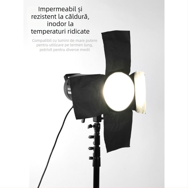Fundal foto negru din folie de aluminiu, cu țesătură absorbantă a luminii, accesorii pentru controlul iluminării