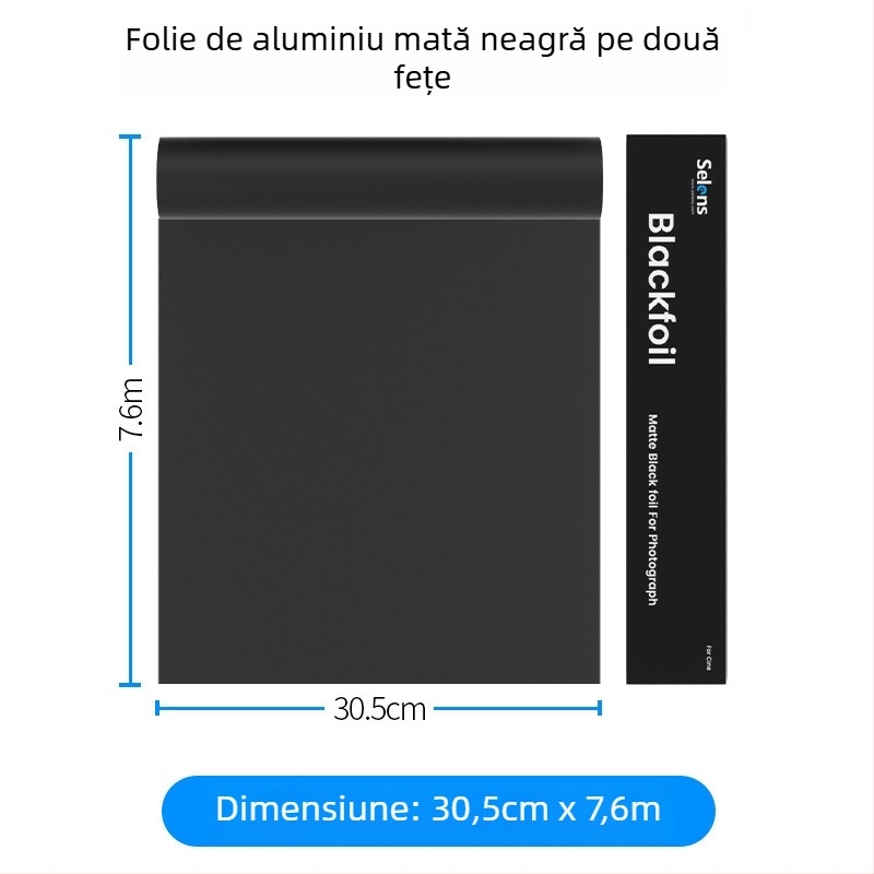 Fundal foto negru din folie de aluminiu, cu țesătură absorbantă a luminii, accesorii pentru controlul iluminării