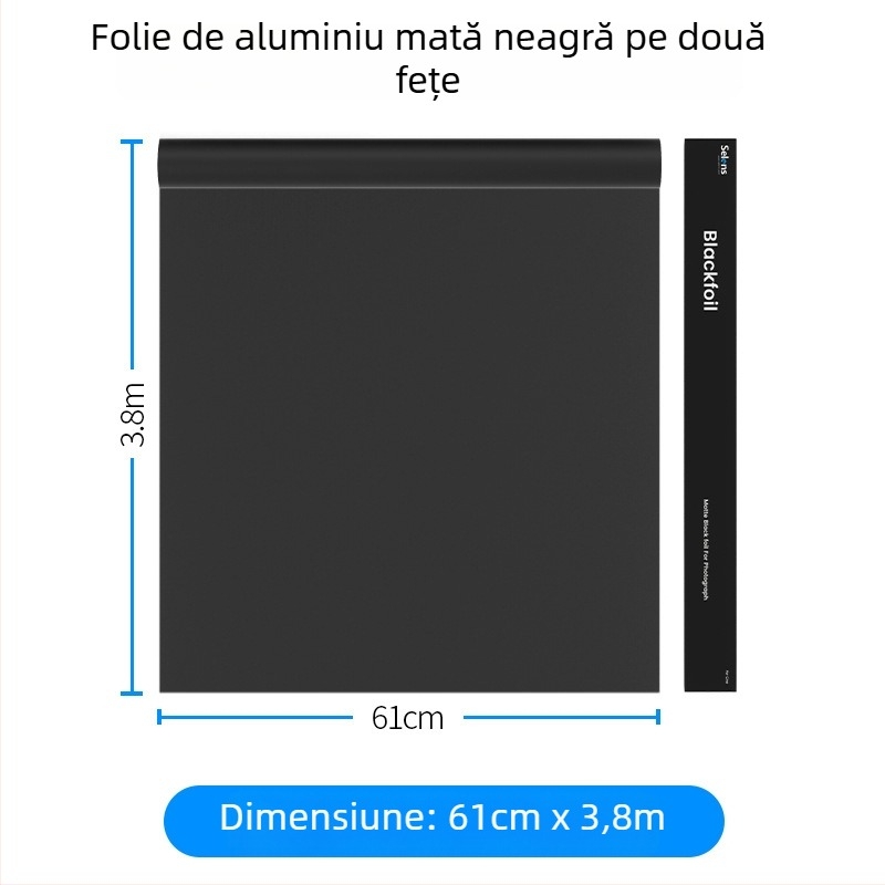 Fundal foto negru din folie de aluminiu, cu țesătură absorbantă a luminii, accesorii pentru controlul iluminării