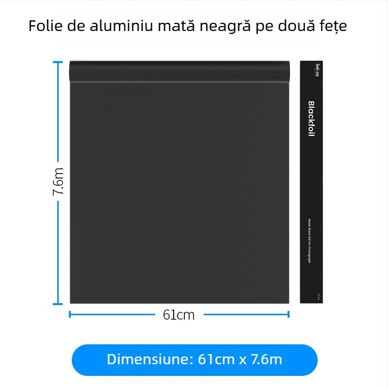 Fundal foto negru din folie de aluminiu, cu țesătură absorbantă a luminii, accesorii pentru controlul iluminării