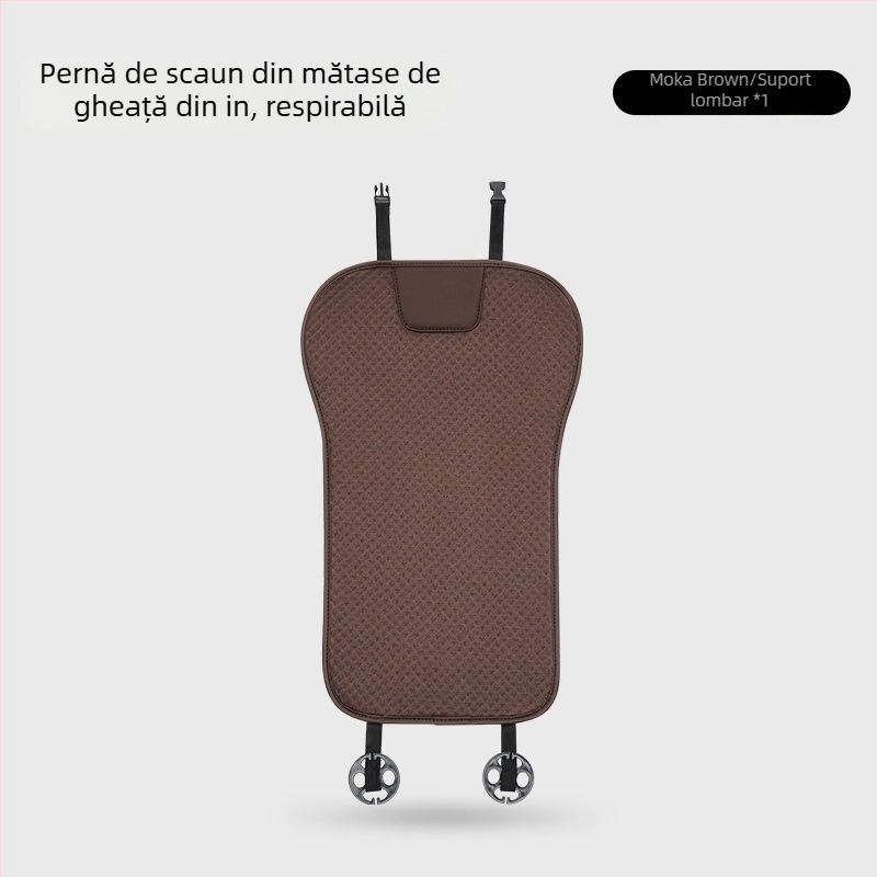 Mingshang pernă pentru scaun auto cu spate din ice silk, husă ventilată pentru toate sezoanele, umplutură din fibre sintetice