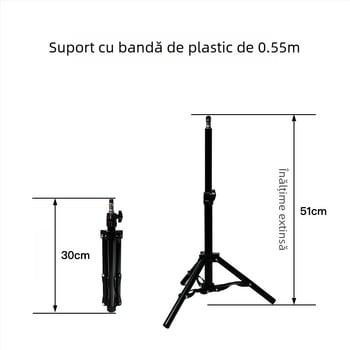 Stativ de streaming mobil de 2,1 m cu trepied de podea, iluminare fotografică și termometru