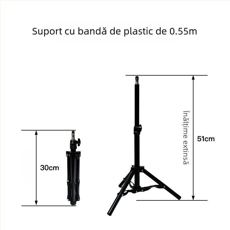 Stativ de streaming mobil de 2,1 m cu trepied de podea, iluminare fotografică și termometru