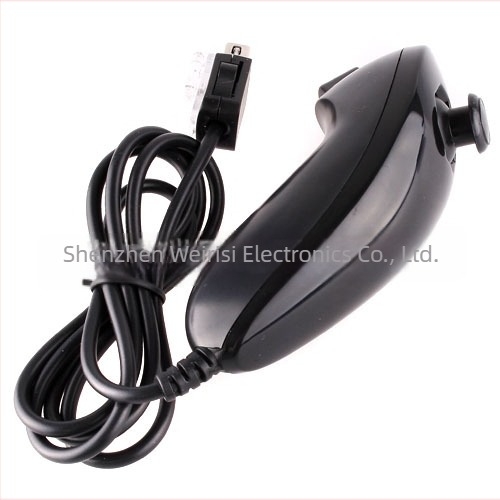 Gamepad wireless pentru Wii, mâner stâng cu formă curbată, prindere drumstick (W-ii)