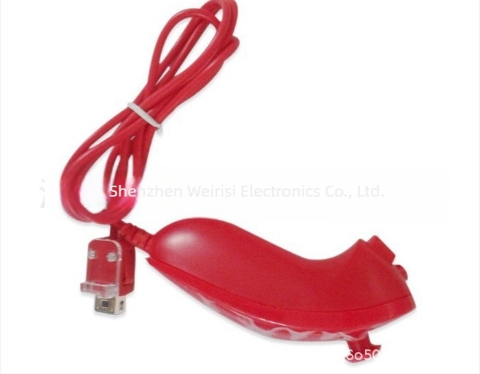Gamepad wireless pentru Wii, mâner stâng cu formă curbată, prindere drumstick (W-ii)