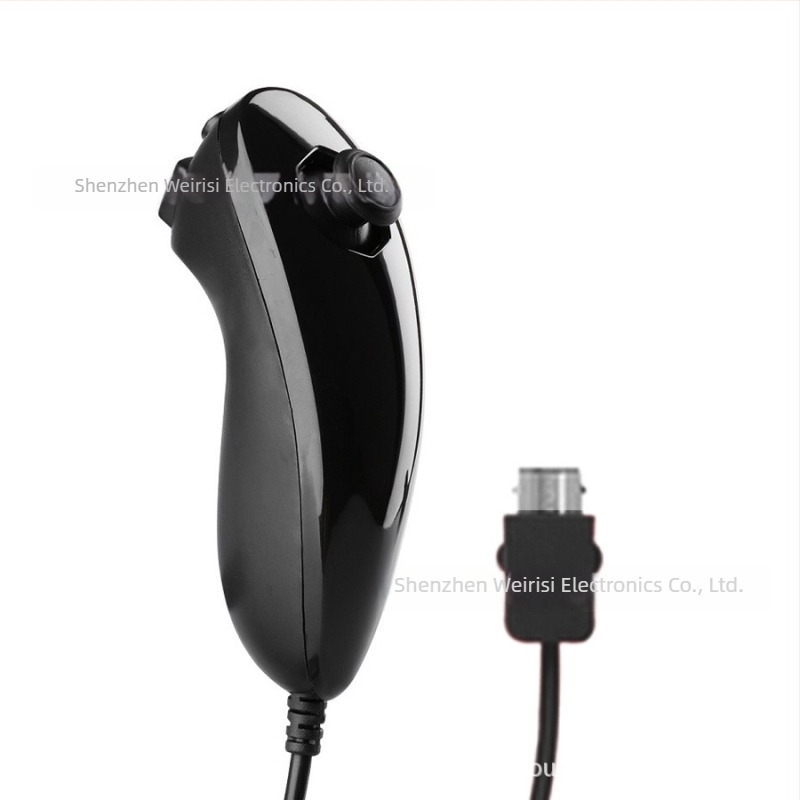Gamepad wireless pentru Wii, mâner stâng cu formă curbată, prindere drumstick (W-ii)