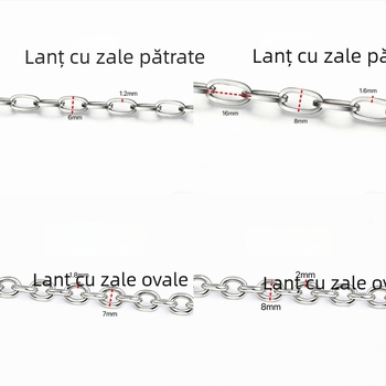 Stiluri variate de lanțuri din oțel inoxidabil, accesorii DIY și materiale pentru realizarea colierelor și brățărilor la modă